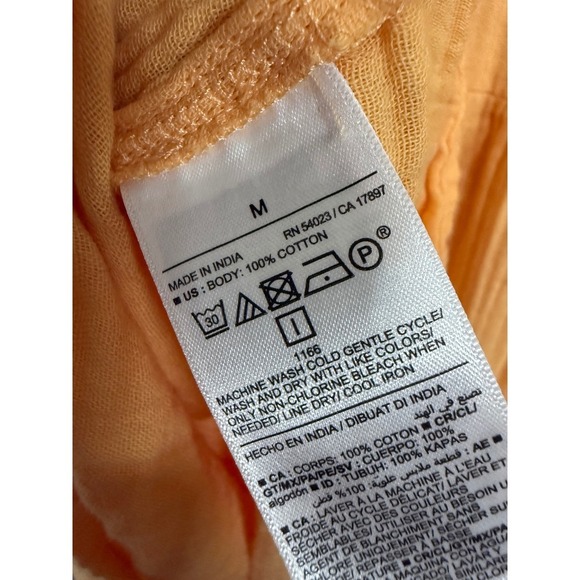 Old Navy Puff Sleeve Tiered Swing Dress Orange Size medium Sundress Short Sleeve - Picture 6 of 6